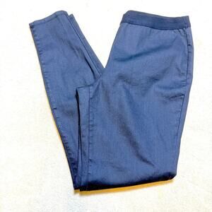 Eileen Fisher Slim Black Tapered Dress Pants Medium Pull On Organic Cotton NWOT